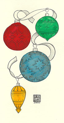 13se-Box - Four Ornaments - Box of 8 or 10