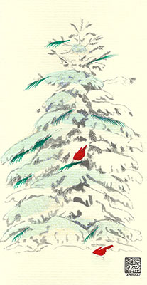 25se-Box - Bird, Snow & Tree - Box of 8 or 10